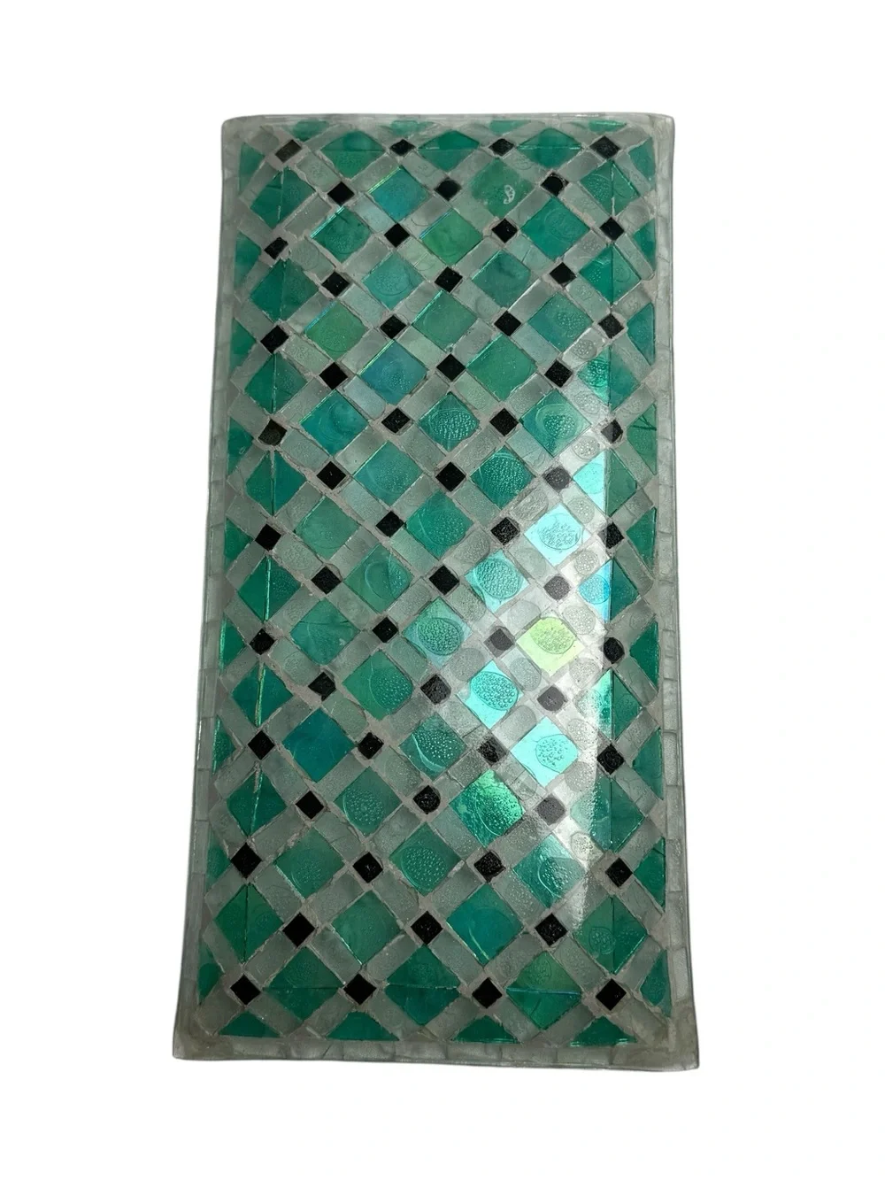 Pier 1 Green and Teal Mosaic Glass Wall Panel